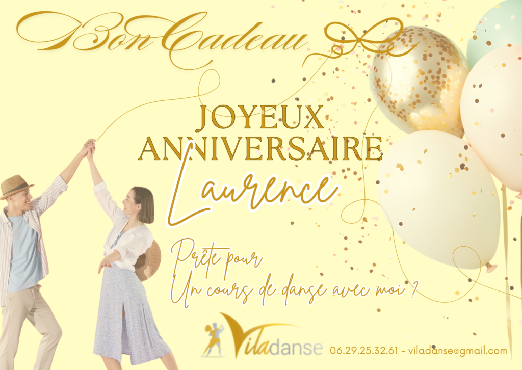 Joyeux anniversaire bon cadeau : danse de salon bordeaux et libourne